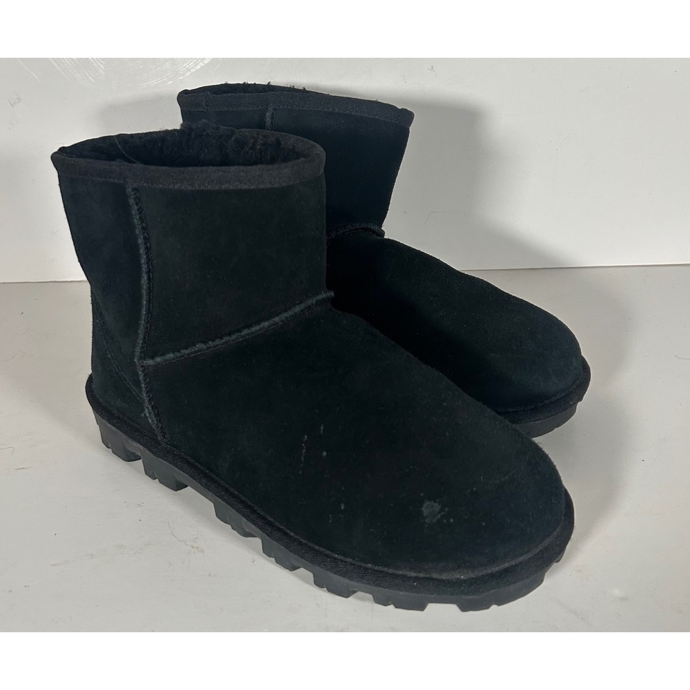 UGG Classic Mini Urban Tech Waterproof Black Suede Boots 1115030 Mens 8 Women 10